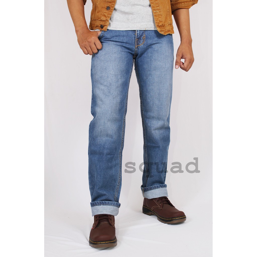 celana jeans biru terang / celana reguler / burlois