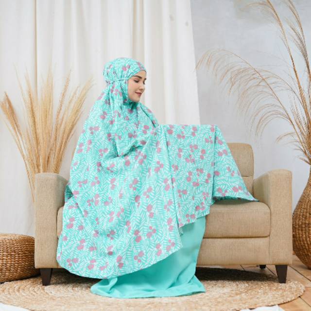 Mukena Jumbo Tatuis Tiara 399 Katun Rayon Motif Dusty