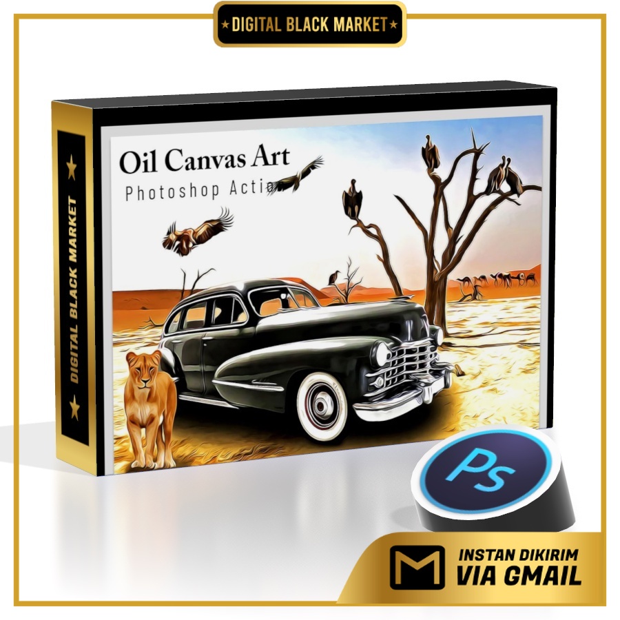 Oil Canvas Art - Photoshop Action