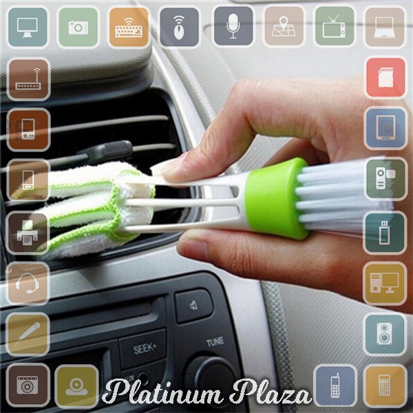 VODOOL Sikat Pembersih Microfiber Interior Mobil Duster Brush - Q128 - Green`CFR0R1-