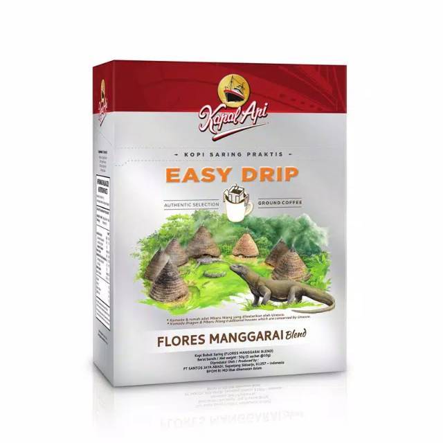 

Kapal Api Flores Manggarai Blend Easy Drip Coffee Box (Isi 5 sachet x 10 Gram)