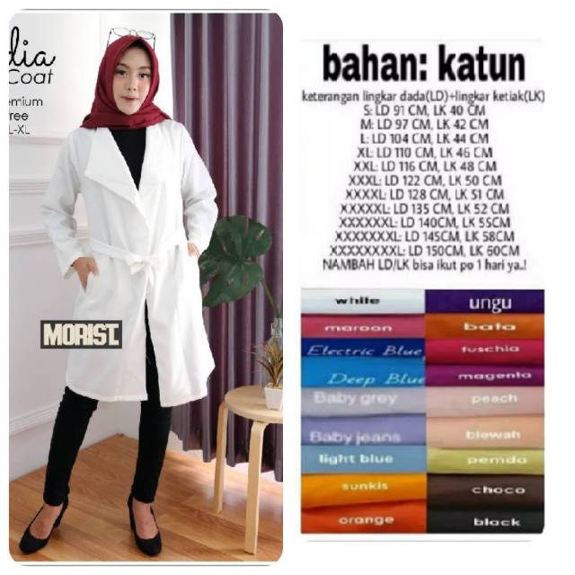 Blazer long coat wanita jumbo Bigsize ld 150