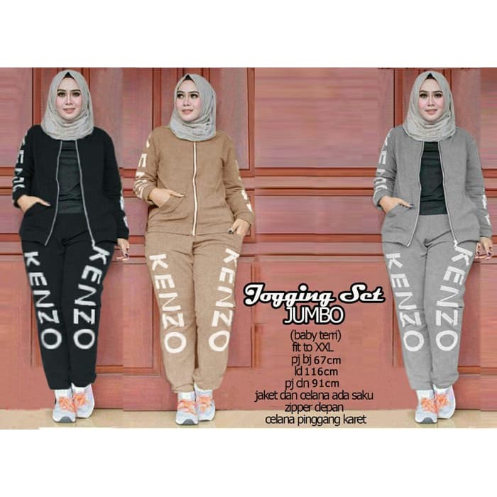 68117 JOGGING SET JUMBO BAJU SETELAN TRAINING WANITA MODIS MASA KINI
