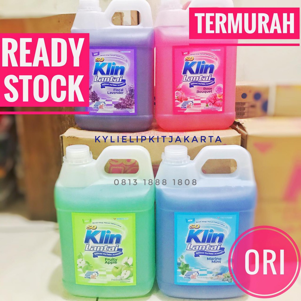 [TERMURAH] Soklin lantai Jerigen 4 Liter 4L 4000 ml Refill Wings Care Cairan Pembersih Pel So Klin