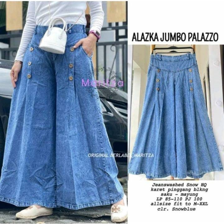 JUMBO!!2 WARNA ALAZKA JUMBO PALAZZO MATT JEANS IMPORT