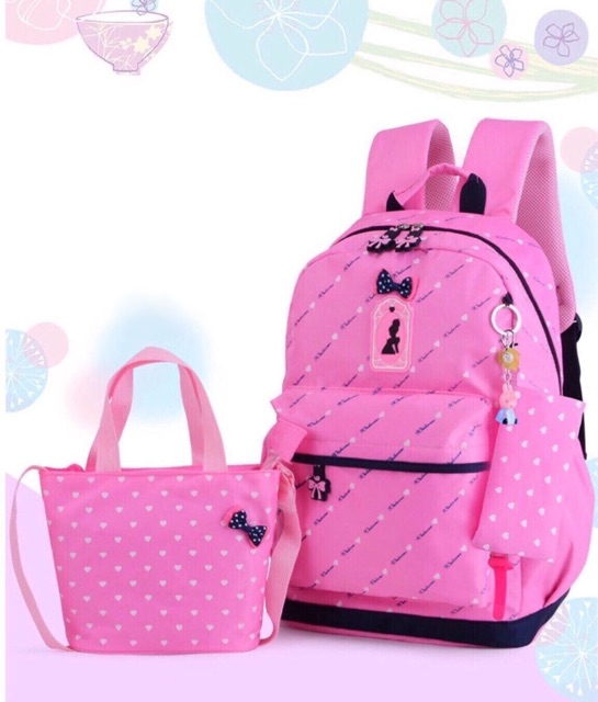 (COD)Tas Ranse Princes 3in1 Tas Sekolah Wanita Tas Fashion Korea-3