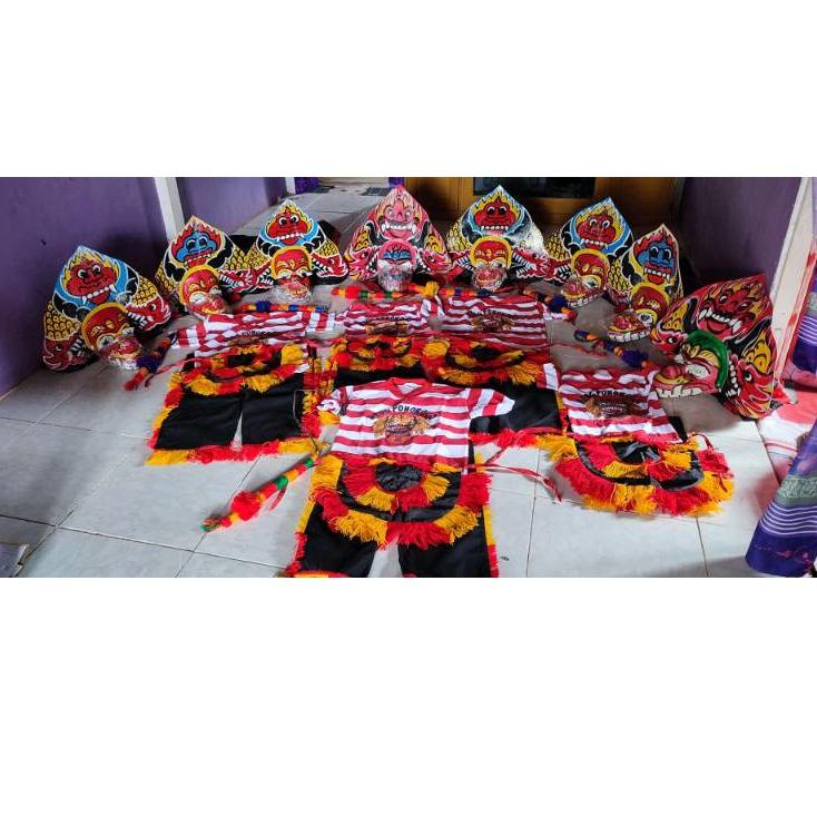 Special Price.. Mainan Anak Jadul Barongan Anak Umur 4-10 tahun Full Set Baju Celana Kaos Jaranan Re