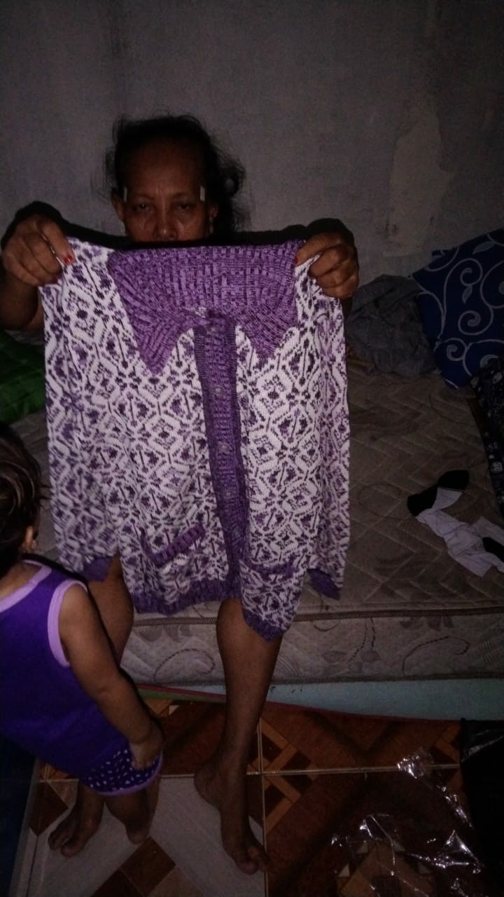 Mantel Rajut Motif Batik