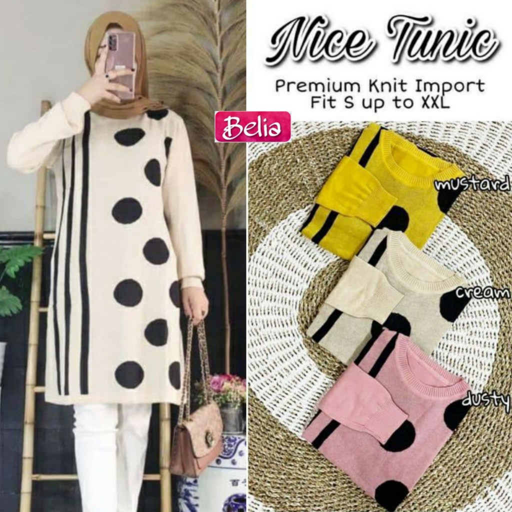 Atasan Tunik NICE Rajut Knit Premium Import