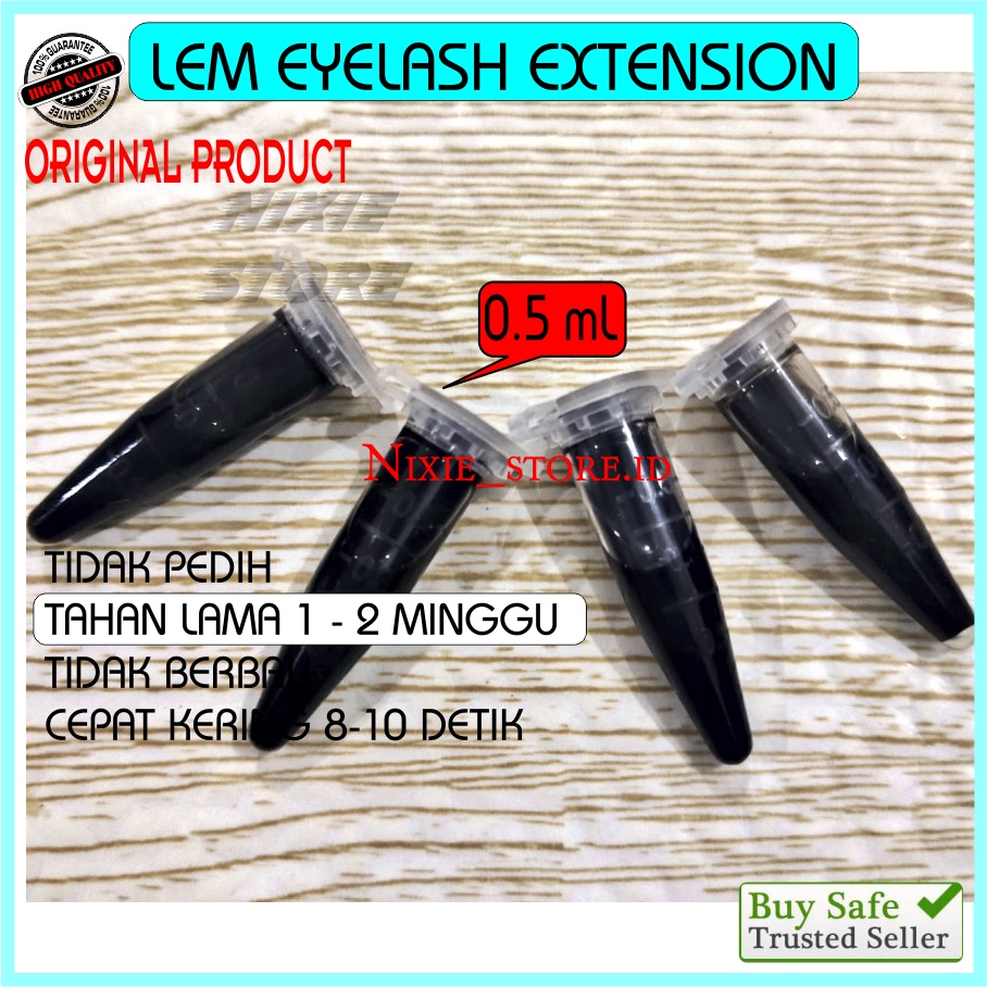 Eyelash Extension GLUE Lem Bulu Mata 0,5 ml Mini Pack 1-2 Minggu TAHAN LAMA TIDAK PERIH TIDAK BERBAU PREMIUM