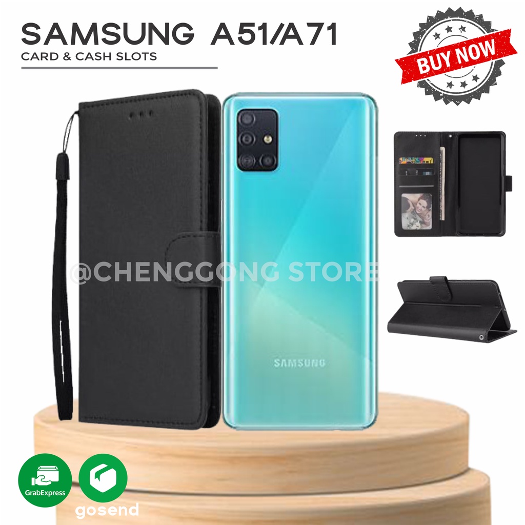 ( SAMSUNG A51/A71 ) Flip Case Premium - Flip Wallet Case Kulit - Casing Dompet - Flip Cover Leather 