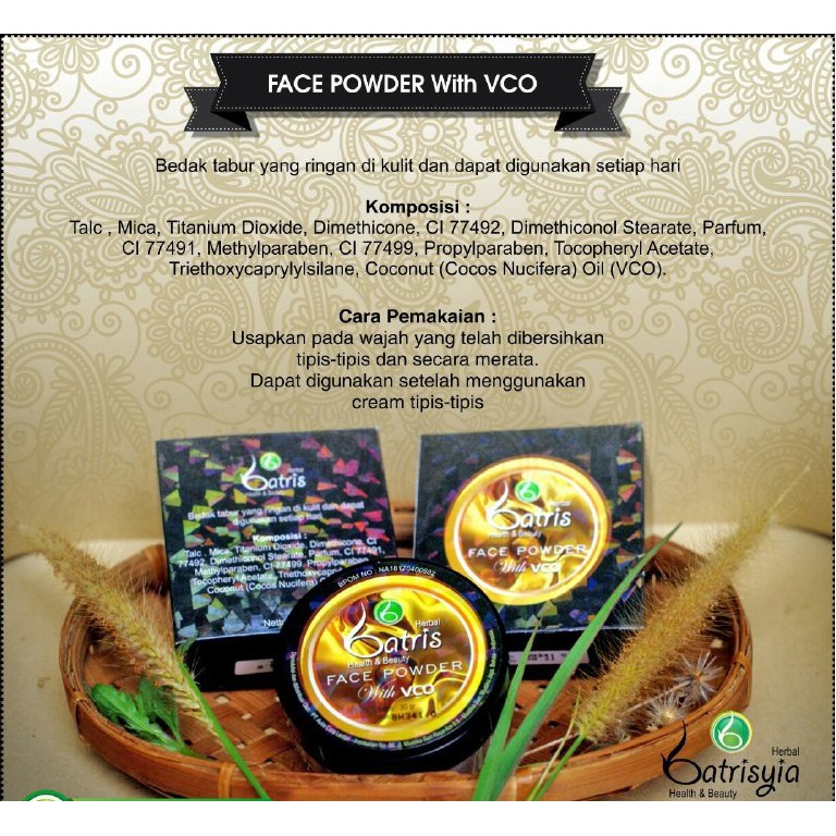 Face Powder Batrisyia Herbal / Bedak Tabur Premium dengan VCO