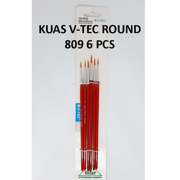 

Brush / Kuas V-Tec 809 6 pcs / V-Tech / Vtec / Kuas Lukis Round Set