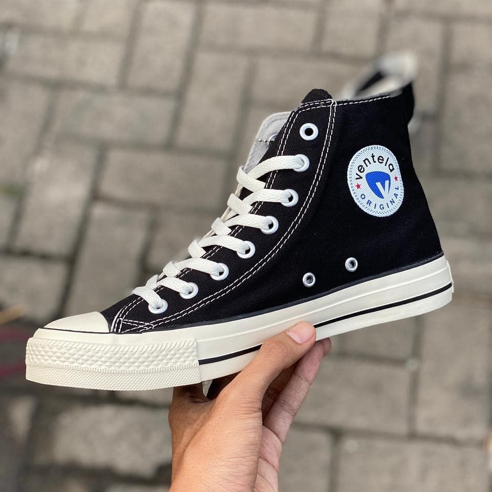 Sepatu Ventela Original Basic Ethnic High Low HI Lo Black Natural  AllBlack All White BN-2