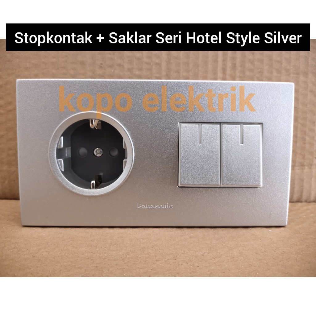 Panasonic Stopkontak CP + Saklar Seri Hotel Style Silver Minimalis