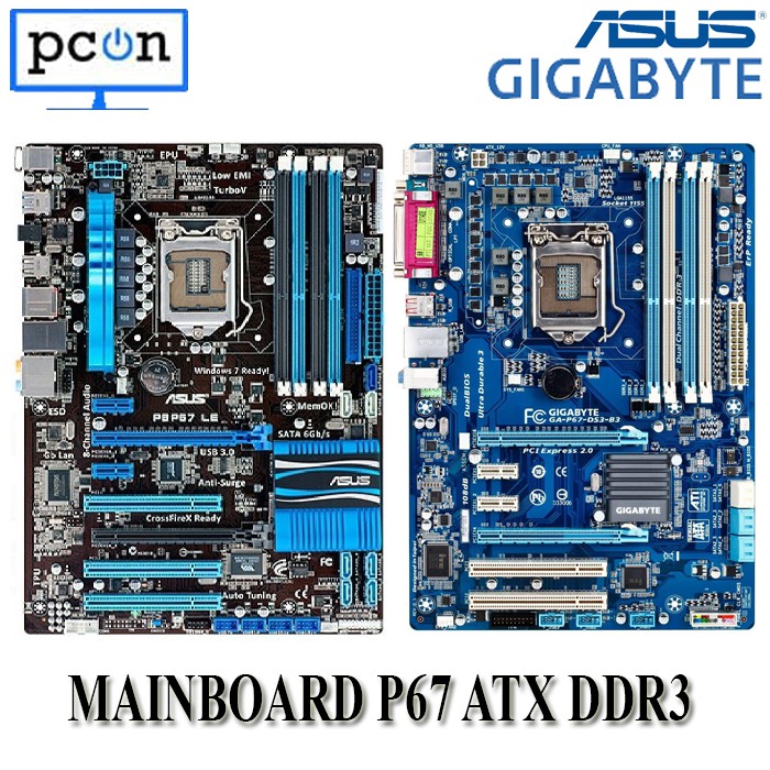 MOBO Intel LGA 1155 P67 4 Slot ram VGA Offboard ASUS / GIGABYTE