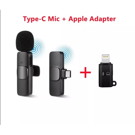 Mic Wireless clip HP Vlog Youtuber Portable Mic for Iphone and Android Smartphone