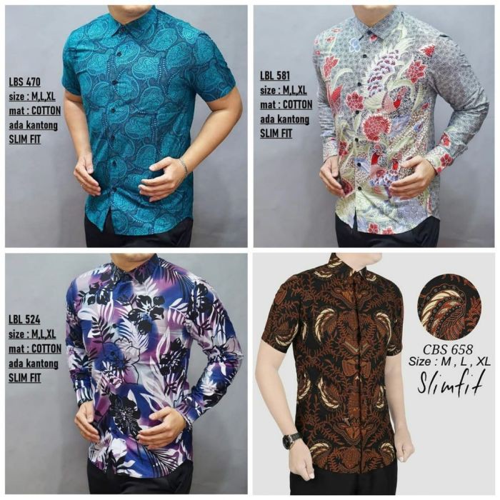 BATIK PRIA SLIM FIT MODERN ELEGAN KEMEJA BATIK PRIA SLIMFIT KATUN PREMIUM MODEL 7 KEMEJA FORMAL COD