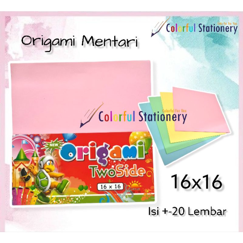 

Origami / Kertas Warna Mentari 16 X 16 Cm (20 Lembar)