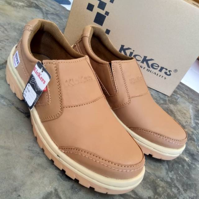 SEPATU KULIT ASLI CASUAL PRIA COKLAT MUDA - SEPATU KASUAL KULIT ASLI