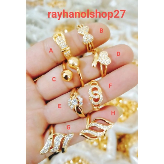 Terbaru cincin CICANDE Titanium lapis emas 22 K ANTI karat motif pilihan