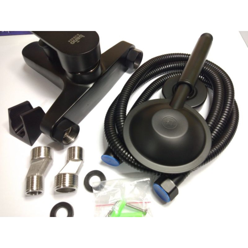 kran shower keran air panas dingin Bano hitam 304