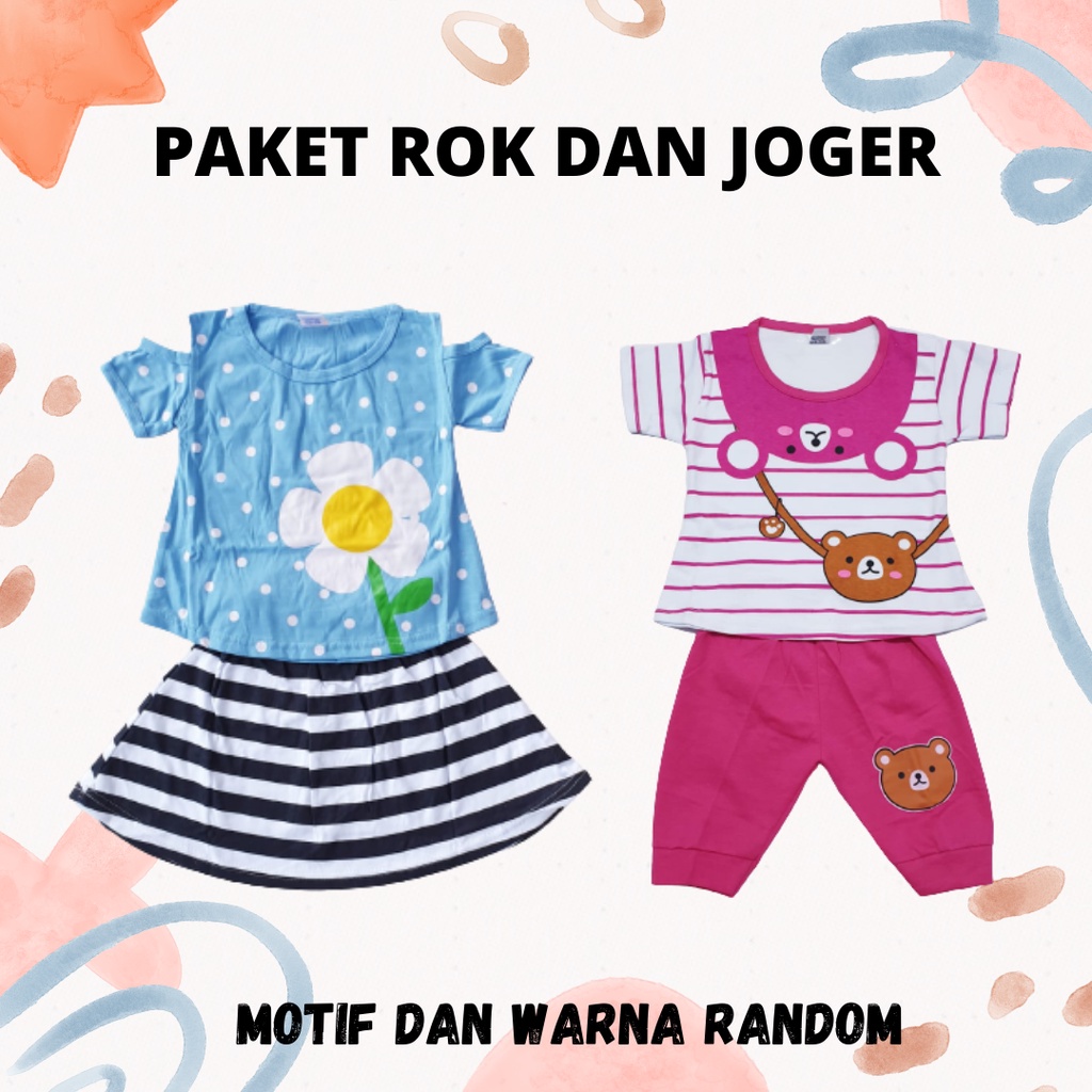 PAKET hemat rok dan joger anak perempuan baju baby gracia pakaian bayi atasan dan bawahan