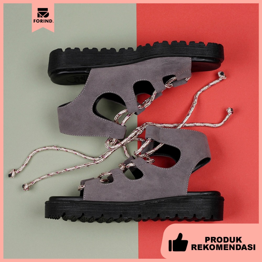 Gladian Grey | 36-40 | Sandal Platform Tali Simpel Casual Kasual Wanita Sendal Footwear Original | FORIND x Tragen Fav