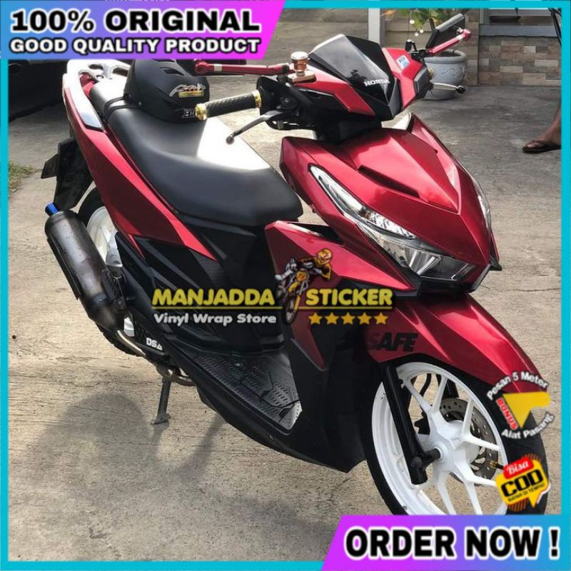 skotlet dark red candy stiker motor merah candy glossy kualitas premium