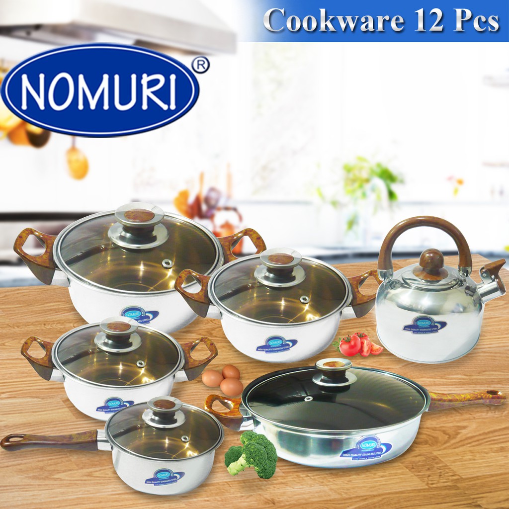 PANCI MASAK PANCI SET PANCI SUSU PANCI SUP WAJAN TEKO 12PCS NOMURI