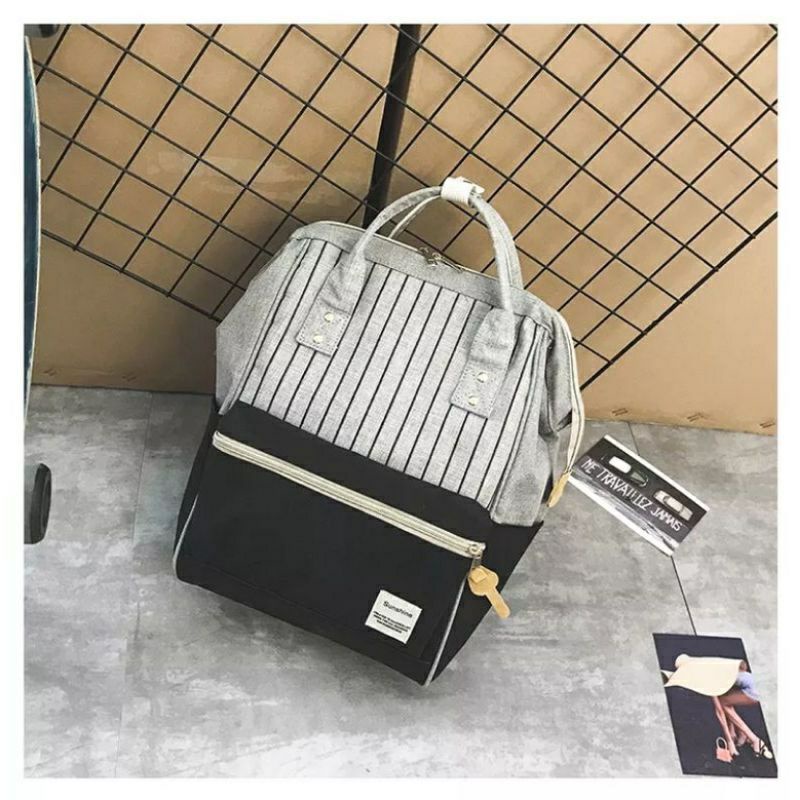 MS_backpack anello Salur/polos Size Besar Tas Ransel sekolah terlaris