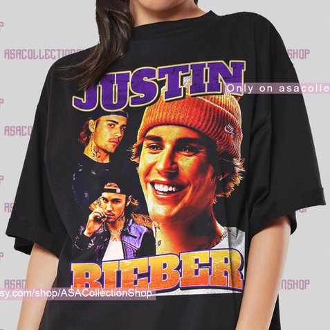 KAOS MUSIK POP JUSTIN BIEBER 2-BAJU R&B JUSTIN BIEBER-OVER SIZE-BIG SIZE-BUILT UP-BODYSIZE-DEFOURD