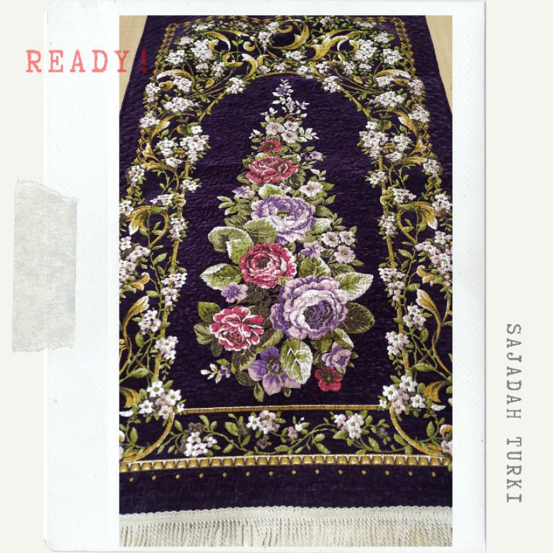 Sajadah Turki Dark Purple/Ungu Bambu Premium Tebal Empuk Mahar Seserahan Nikah