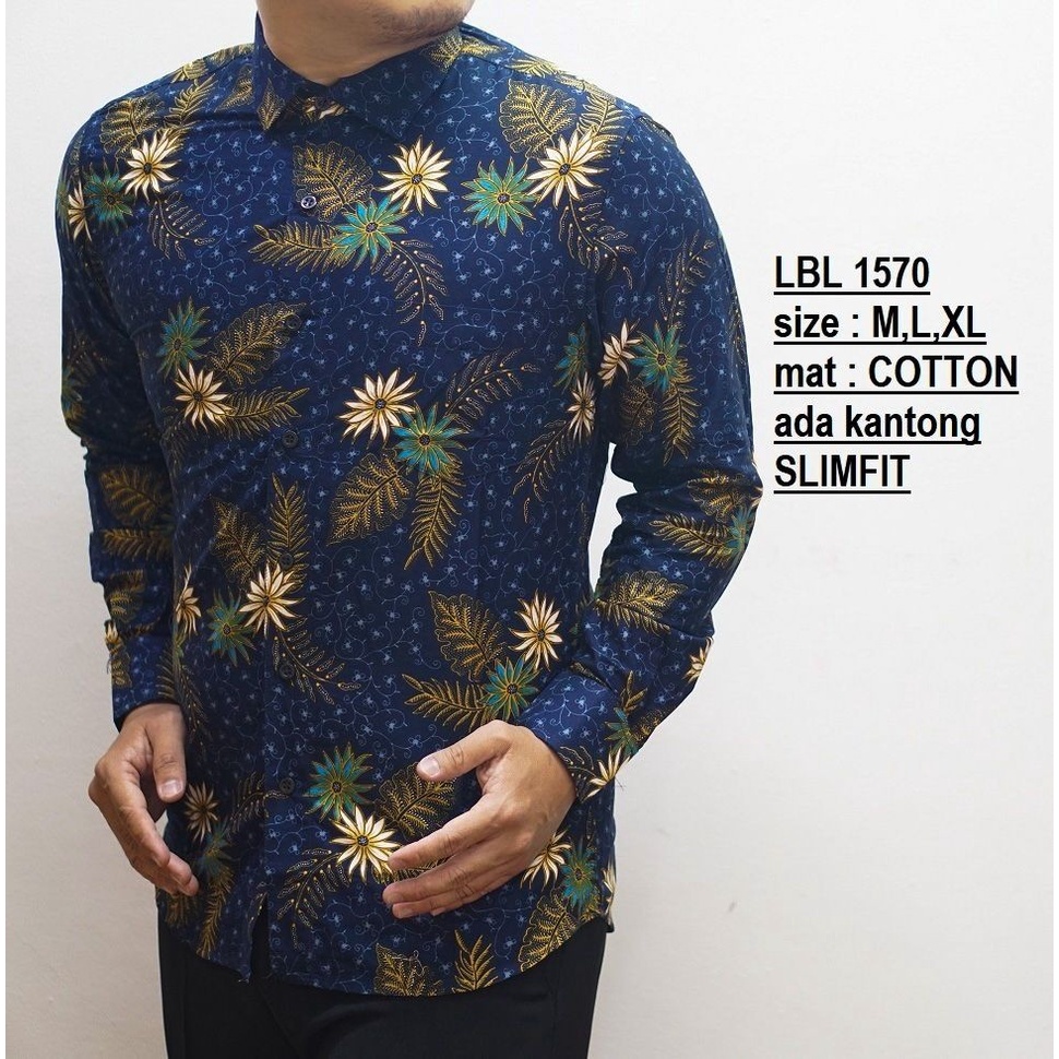 ODL115 KEMEJA BATIK PRIA SLIM FIT MEWAH UNIK BAJU BATIK PRIA BEST SELLER