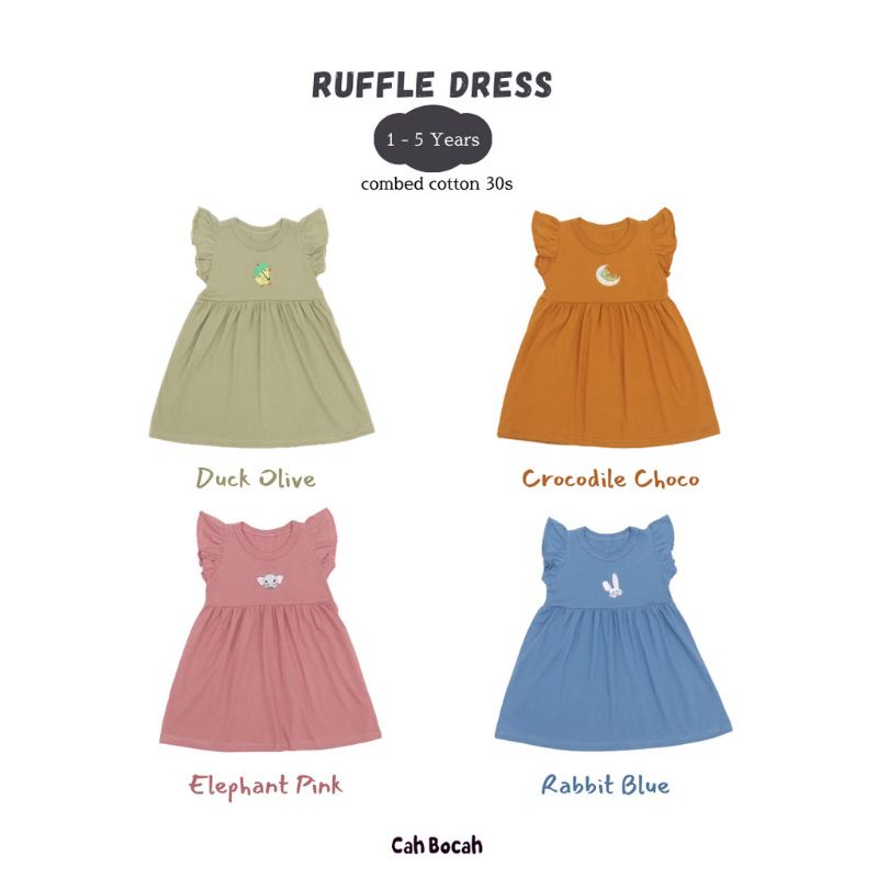 DRESS RUFLLE ANAK PEREMPUAN CAH BOCAH