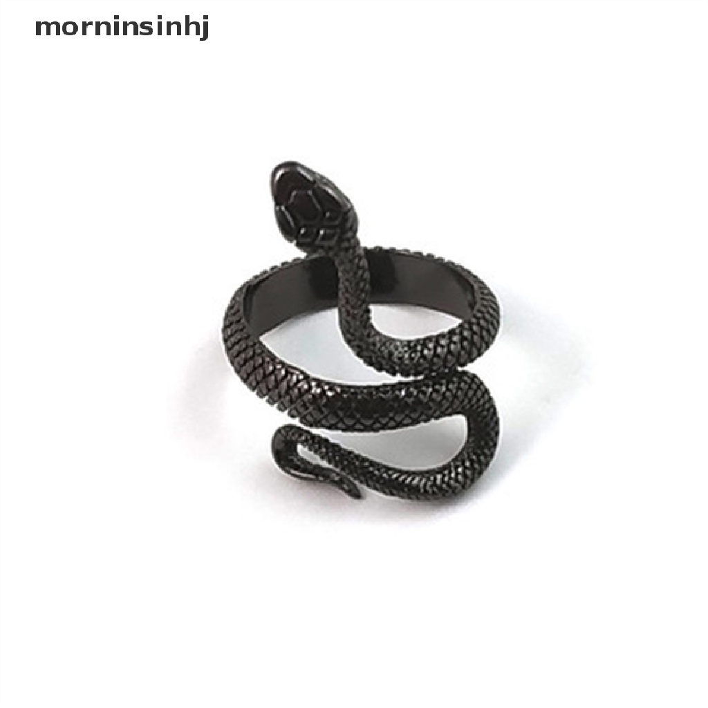 Mor Cincin Open Ring Adjustable Desain Ular Stereoskopik Gaya Retropunk Untuk Pesta