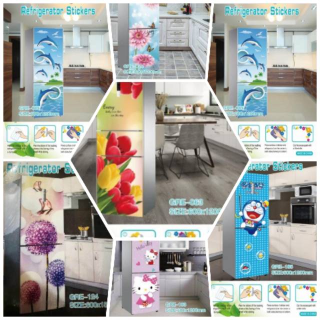 STICKER KULKAS 1 PINTU & 2 PINTU/BAYAR DITEMPAT/MEDAN