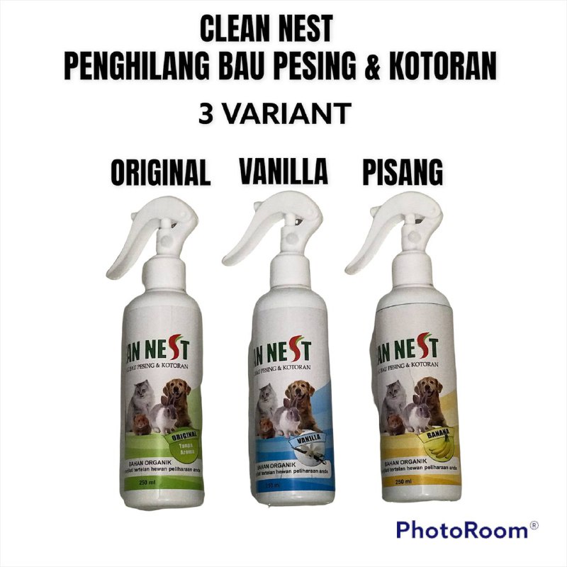 CLEAN NEST SPRAY PENGHILANG BAU PESING &amp; KOTORAN,DAN KANDANG HEWAN