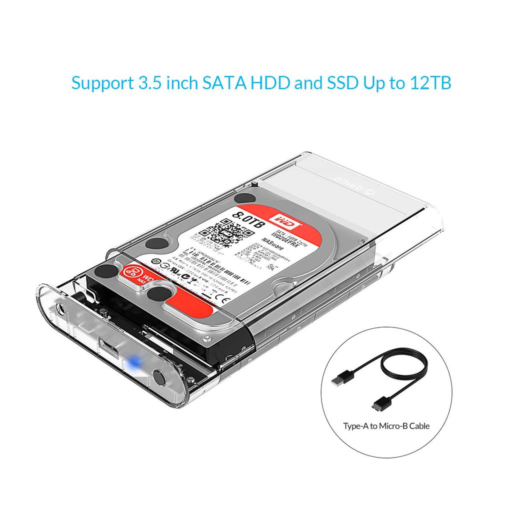 Hdd harddisk enclosure orico 3.5 inch sata usb 3.0 5Gbps transparent 3139U3 - Casing hard disk drive external 3.5&quot; transparan 3139-u3