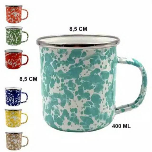 Gelas Cangkir Enamel Gelas Motif Loreng Cangkir Motif, Jaduel