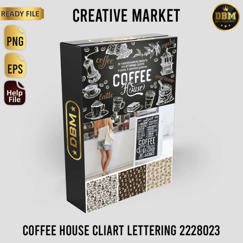 Coffee House Cliart Lettering - Vector Designs - Business Branding