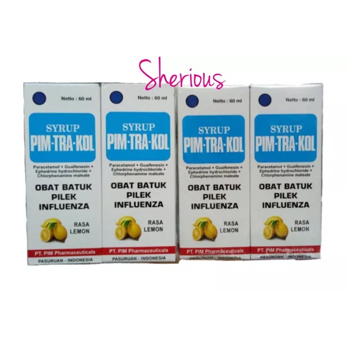 Syrup Pim-Tra-Kol Obat Batuk, Pilek, Influenza -Obat Batuk Sirup Lemon