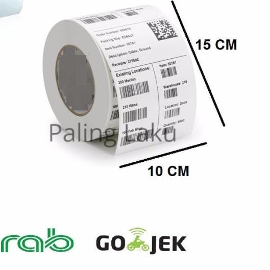 

➼ Sticker Label Bare Direct Thermal / Termal ukuran 10cmx15cm / 4x6" ➣