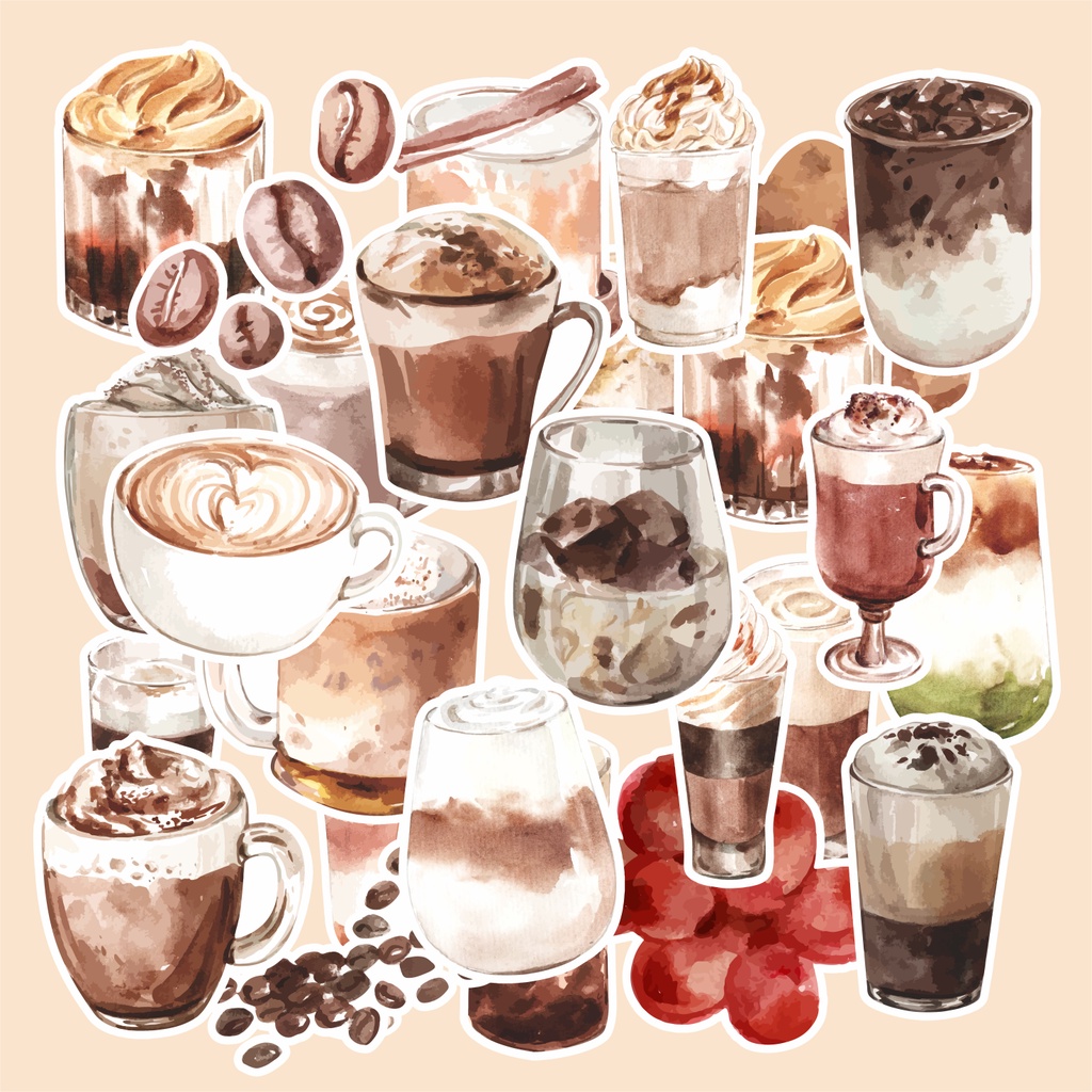 

(random)cetak stiker murah tema KOREAN COFFEE