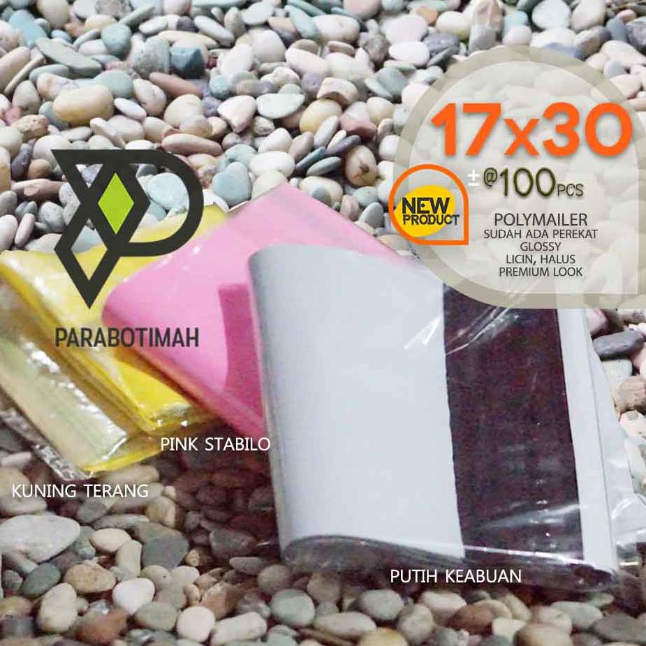 

◘ Polymailer warna plastik packing mini ada lem 17x30 100 lbr premium look murah Bandung ♖