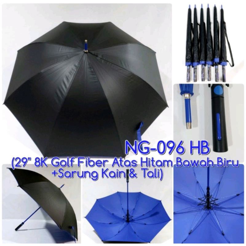 Payung Golf Otomatis Jumbo Jari-Jari Fiber 29 inchi