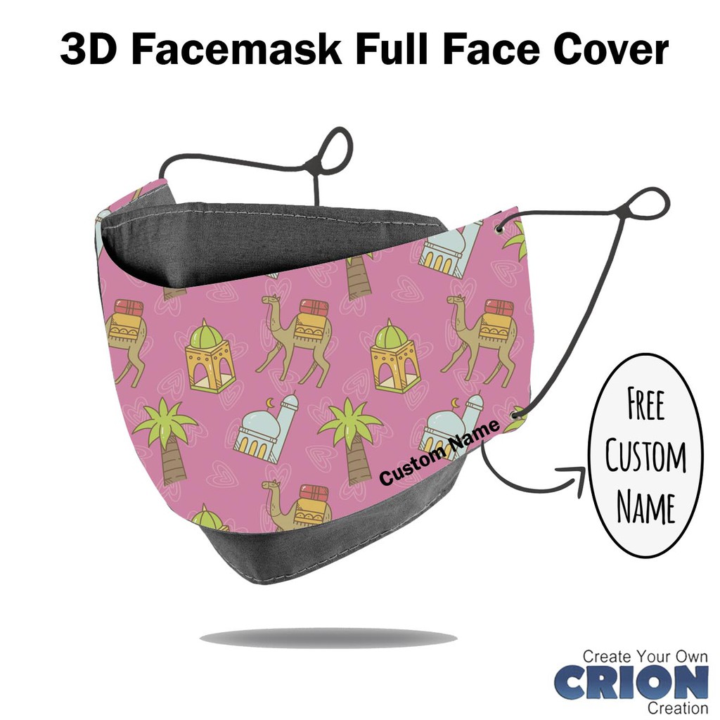 Crion - Masker 3d Anak Full Face Cover Ramadhan Editon - Antibacterial