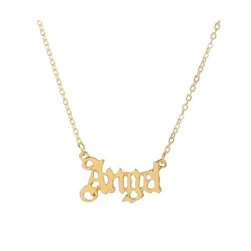 LRC Kalung Fashion Golden Alphabet Hollow Alloy K50051