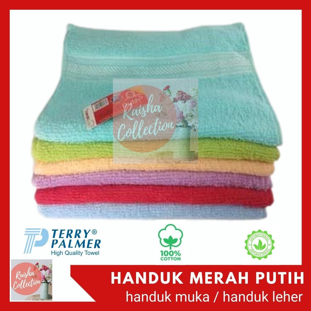 RC Merah PutihHanduk Muka/Handuk Sport/Handuk Leher Ukuran 30x70