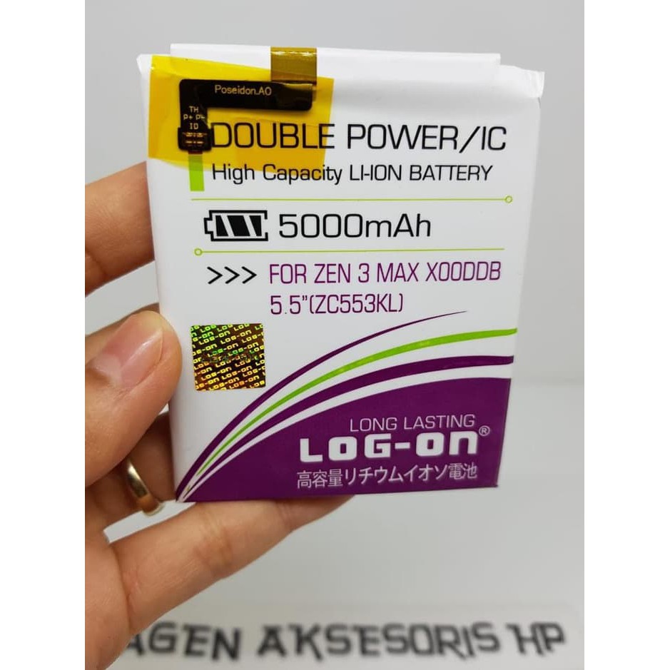 Battery Batre Baterai Double Power IC Log On Asus Zenfone 3 MAX 5,2 Inch